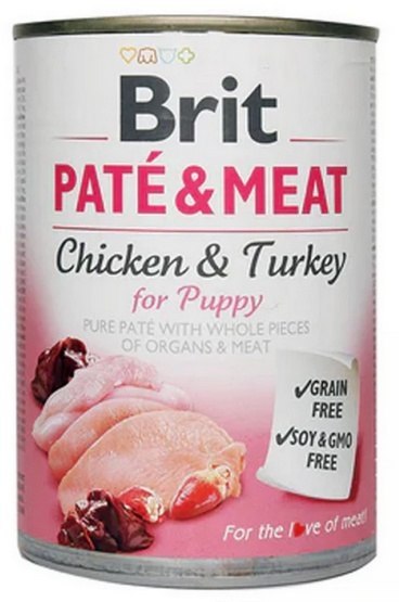 Brit Brit Pate & Meat Dog Puppy puszka 400g