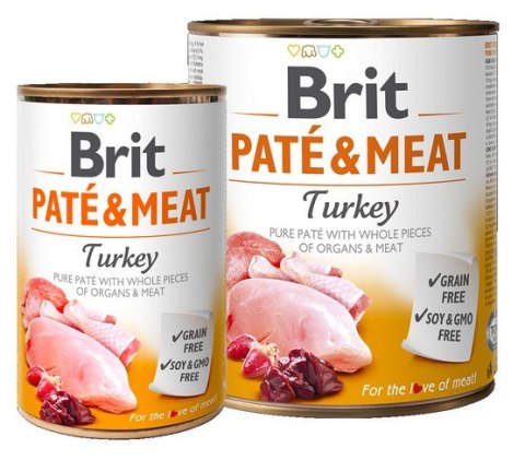 Brit Brit Pate & Meat Dog Turkey puszka 800g