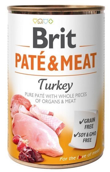 Brit Brit Pate & Meat Dog Turkey puszka 800g