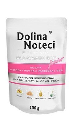 Dolina Noteci Dolina Noteci Premium Pies Junior Serca indyka i wątróbka z gęsi saszetka 100g