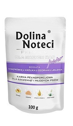 Dolina Noteci Dolina Noteci Premium Pies Junior Wątróbka z królika i ozory z jelenia saszetka 100g