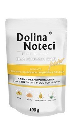 Dolina Noteci Dolina Noteci Premium Pies Junior Żołądki kurczaka i wątróbka cielęca saszetka 100g