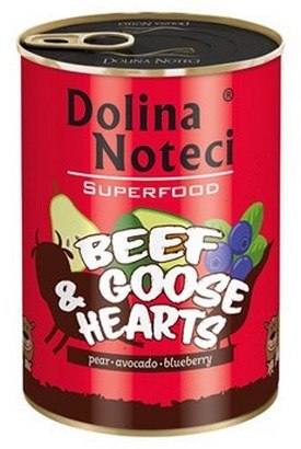 Dolina Noteci Dolina Noteci Superfood Pies Wołowina i serca gęsi puszka 400g