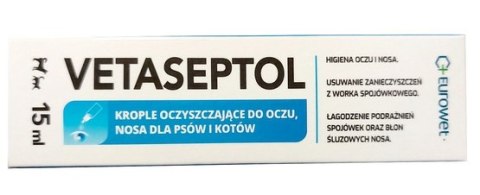 Eurowet Vetaseptol krople do oczu i nosa 15ml