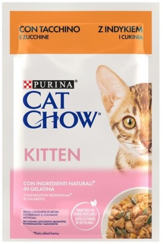 Purina Cat Chow Purina Cat Chow Kitten Indyk i cukinia saszetka 85g