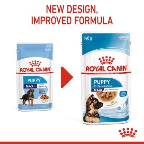 Royal Canin Size Royal Canin Maxi Puppy karma mokra w sosie dla szczeniąt, od 2 do 15 miesiąca życia, ras dużych saszetka 140g