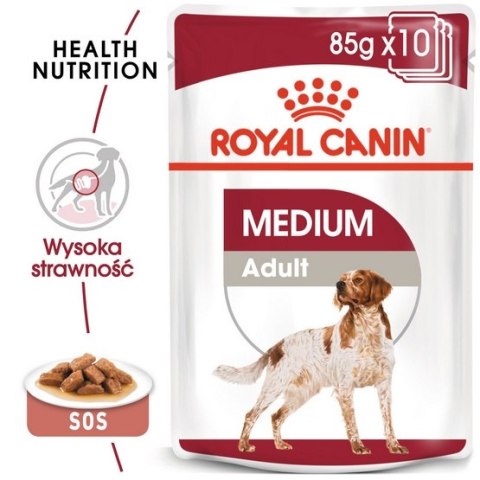 Royal Canin Size Royal Canin Medium Adult karma mokra w sosie dla psów dorosłych, ras średnich saszetika 140g