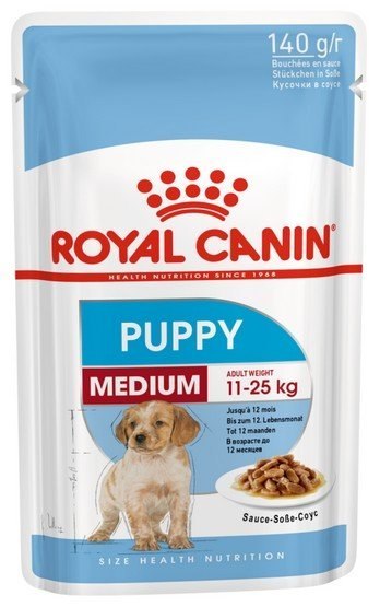 Royal Canin Size Royal Canin Medium Puppy karma mokra w sosie dla szczeniąt, od 2 do 12 miesiąca, ras średnich 140g