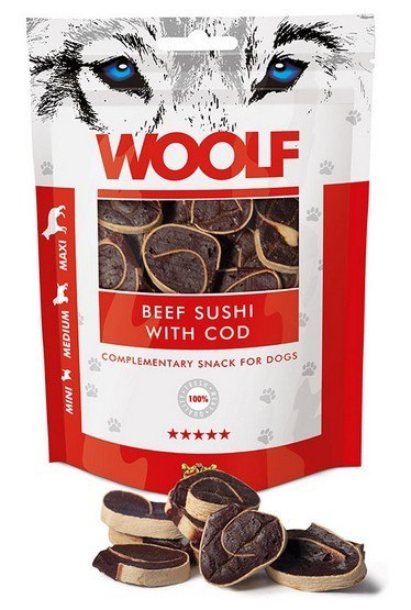 Woolf Woolf Beef Sushi With Cod 100g