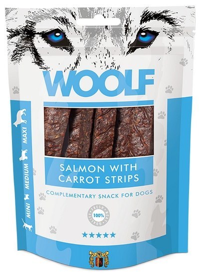 Woolf Woolf Salmon With Carrot Strips 100g Woolf Woolf Salmon With Carrot Strips 100g