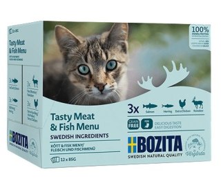 Bozita Bozita Cat Multibox z mięsem i rybą w sosie saszetki 12x85g