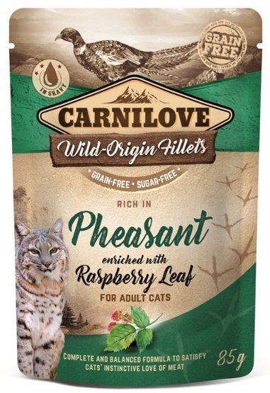 Carnilove Carnilove Cat Pheasant & Raspberry Leaves - bażant i liście maliny saszetka 85g