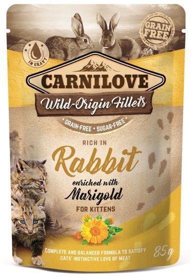 Carnilove Carnilove Cat Rabbit & Marigold Kitten - królik i nagietek saszetka 85g