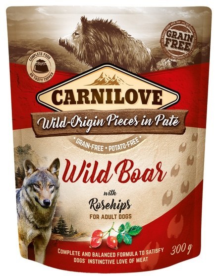 Carnilove Carnilove Dog Wildboar & Rosehips - dzik i owoce dzikiej róży saszetka 300g