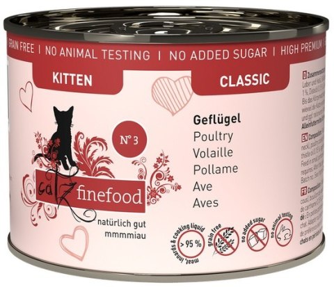 Catz Finefood Catz Finefood Classic Kitten N.03 Drób puszka 200g