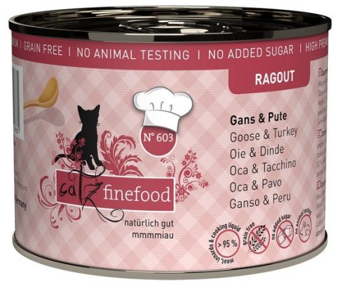 Catz Finefood Catz Finefood Ragout N.603 Gęś i Indyk puszka 190g