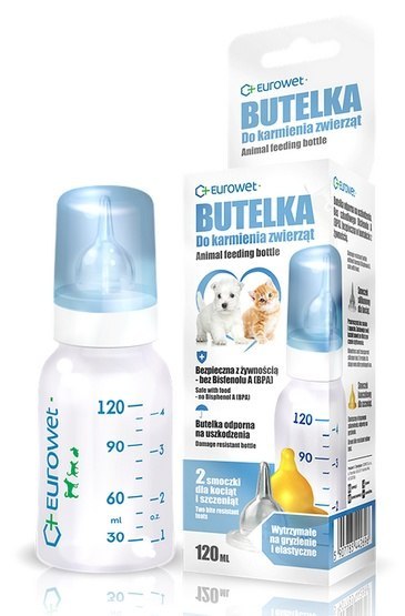 Eurowet Eurowet Butelka ze smoczkiem do karmienia zwierząt 120ml