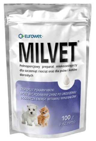 Eurowet Milvet Preparat mlekozastępczy dla szczeniąt i kociąt 100g