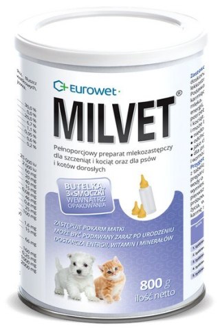 Eurowet Milvet Preparat mlekozastępczy dla szczeniąt i kociąt 800g