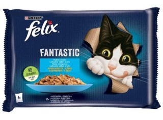 Felix Fantastic Felix Fantastic Rybne Smaki łosoś/gładzica w galaretce saszetki 4x85g