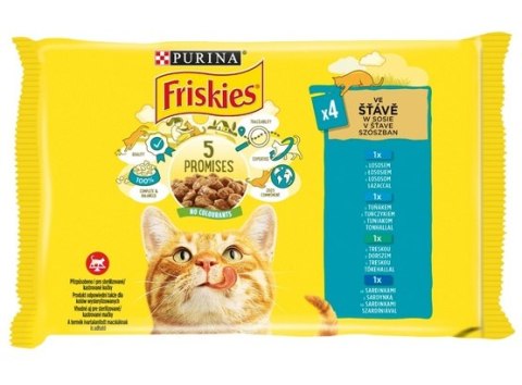 Friskies Friskies Mix Rybny w sosie saszetki 4x85g Friskies Friskies Mix Rybny w sosie saszetki 4x85g