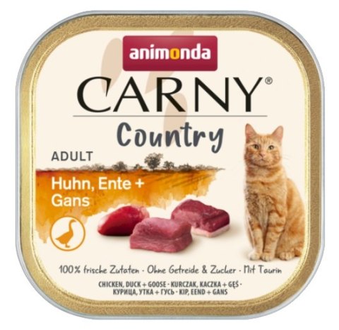 Animonda Carny Animonda Carny Country Adult Kurczak, Kaczka i Gęś tacka 100g Animonda Carny Animonda Carny Country Adult Kurczak, Kaczka i Gęś tacka 100g