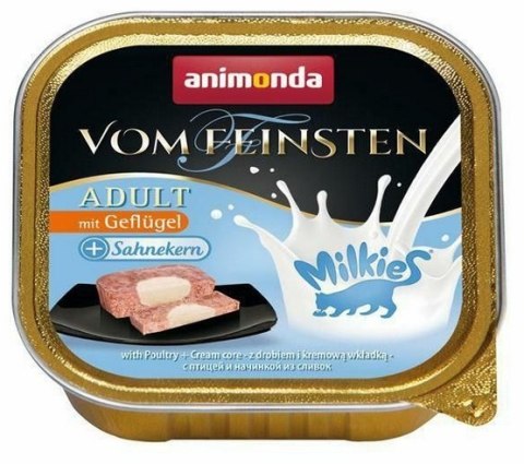 Animonda vom Feinsten Animonda vom Feinsten Milkies Cat Drób + Sos kremowy tacka 100g