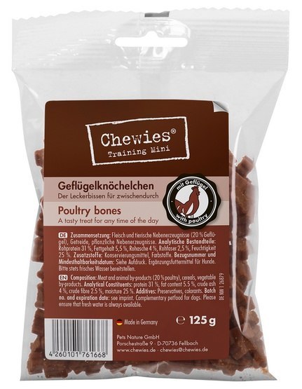 Chewies Chewies Goodies (Training) Kosteczki Mini Drób 125g