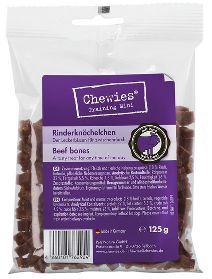 Chewies Chewies Goodies (Training) Kosteczki Mini Wołowina 125g