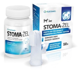 Eurowet Stoma-żel - pasta do pielęgnacji uzębienia psów i kotów 50g + szczoteczka