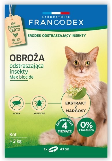 Francodex Francodex Obroża odstraszająca insekty dla kotów od 2kg 43cm [FR179170]