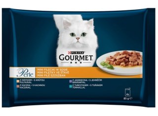 Gourmet Gourmet Perle Indyk/Kaczka/Tuńczyk/Jagnięcina w sosie saszetki 4x85g