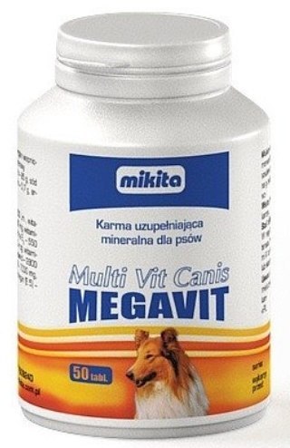 Mikita Mikita Megavit Multi-Vit Canis - witaminy, minerały i aminokwasy dla psów 50 tabl.