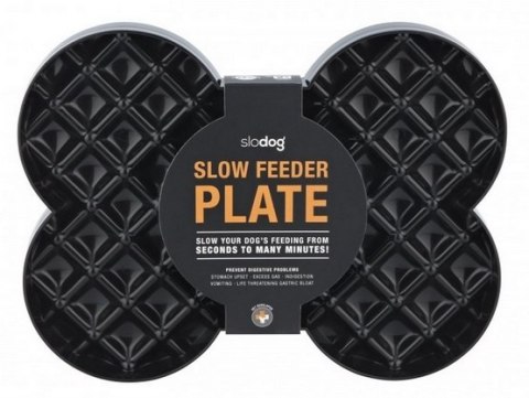 SloDog SloDog Slow Feeder Plate Miska spowalniająca duża kość czarna SloDog SloDog Slow Feeder Plate Miska spowalniająca duża kość czarna
