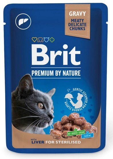 Brit Brit Premium By Nature Cat Sterilised Liver sos saszetka 100g Brit Brit Premium By Nature Cat Sterilised Liver sos saszetka 100g