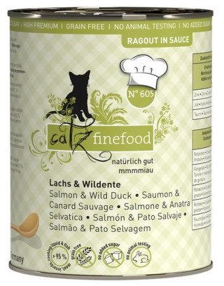 Catz Finefood Catz Finefood Ragout N.605 Łosoś i Dzika Kaczka puszka 380g