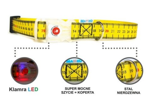 Matteo Matteo Obroża Klamra LED 20mm miara