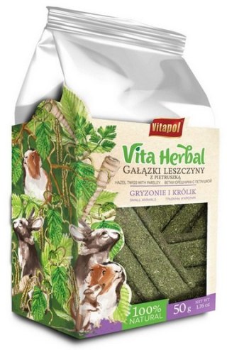 Vitapol Vitapol Vita Herbal Gałązki leszczyny z pietruszką dla gryzoni i królika 50g