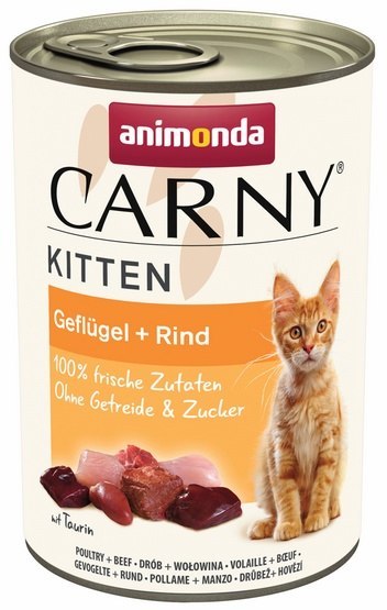 Animonda Carny Animonda Carny Kitten Wołowina + Drób puszka 400g Animonda Carny Animonda Carny Kitten Wołowina + Drób puszka 400g
