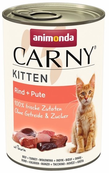 Animonda Carny Animonda Carny Kitten Wołowina + Indyk puszka 400g Animonda Carny Animonda Carny Kitten Wołowina + Indyk puszka 400g