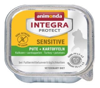 Animonda Integra Animonda Integra Protect Sensitive dla kota - z indykiem i ziemniakami tacka 100g