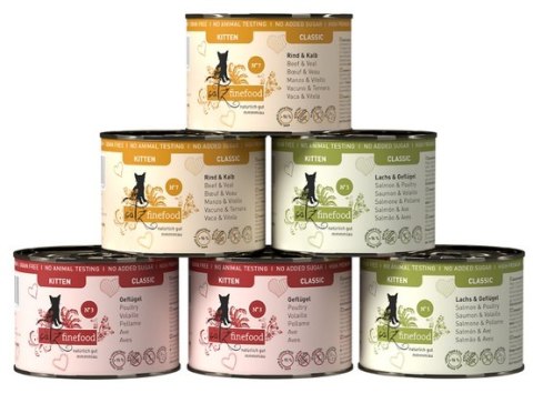 Catz Finefood Catz Finefood Classic Kitten Multipack puszki 6x200g Catz Finefood Catz Finefood Classic Kitten Multipack puszki 6x200g