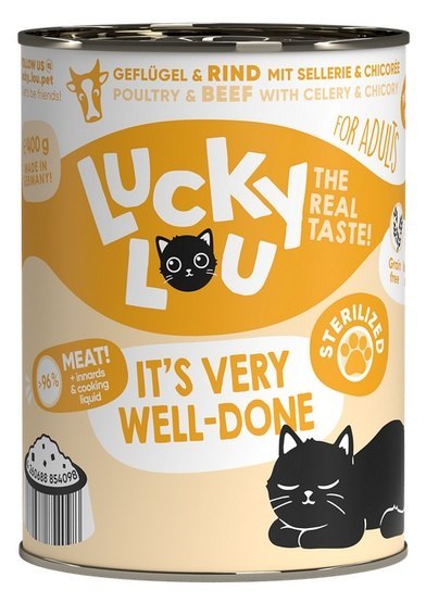 Lucky Lou Lucky Lou Lifestage Sterilized Drób i wołowina puszka 400g