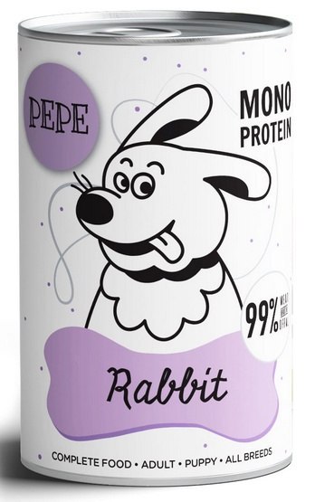 Paka Zwierzaka Paka Zwierzaka PEPE Rabbit (królik) puszka 400g