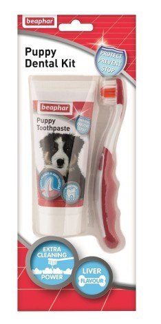 Beaphar Beaphar Puppy Dental Kit - szczoteczka i pasta do zębów 50g