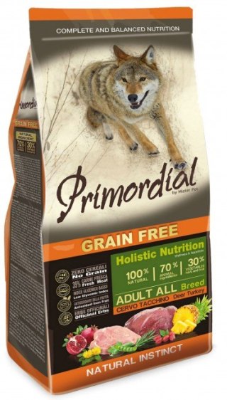 Primordial Primordial Dog Grain Free Adult Deer & Turkey 12kg