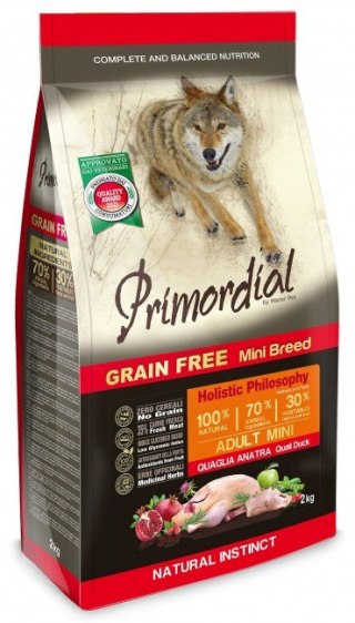 Primordial Primordial Dog Grain Free Mini Adult Quail & Duck 2kg