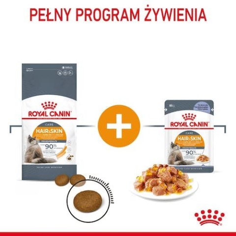 Royal Canin Feline Royal Canin Hair & Skin Care karma mokra w galaretce dla kotów dorosłych, lśniąca sierść i zdrowa skóra sasze