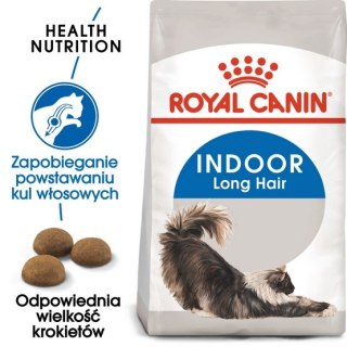 Royal Canin Feline Royal Canin Indoor Long Hair karma sucha dla kotów dorosłych, długowłose, przebywających wyłącznie w domu 2kg