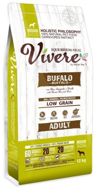 Vivere Vivere Dog Medium Adult Buffalo 12kg